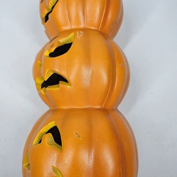 3 Stacked Foam Pumpkins Halloween Jack O Lanterns 1998 Vintage NON WORKING - Picture 11 of 16